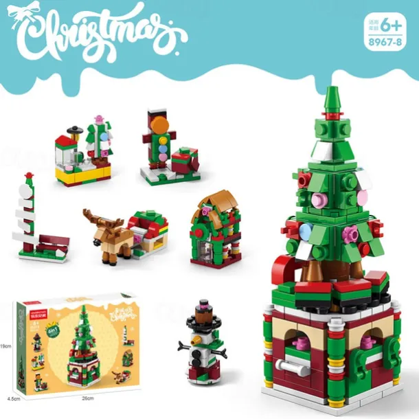 Christmas Building Blocks Sets Building Brickheadz Kit Santa/Reindeer/Snowman/Gingerbread Man Blocks Bricks Set Christmas Decorations and Gifts for Kids Boys Girls Adult