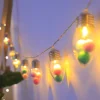 Christmas Bulb Fairy String Lights Christmas Tree Snowflake Rose Fairy Lights 1.5m 10LEDs Battery Powered Home Indoor Outdoor Decor New Year Party Xmas Tree Decoration Garland Lights