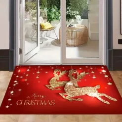 Christmas Decor Christmas Doormats Floor Mats, Anti-Slip Christmas Welcome Floor Mats Christmas Tree Front Doormat For Indoor Outdoor Home Garden