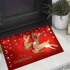 Christmas Decor Christmas Doormats Floor Mats, Anti-Slip Christmas Welcome Floor Mats Christmas Tree Front Doormat For Indoor Outdoor Home Garden