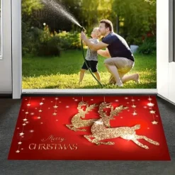 Christmas Decor Christmas Doormats Floor Mats, Anti-Slip Christmas Welcome Floor Mats Christmas Tree Front Doormat For Indoor Outdoor Home Garden