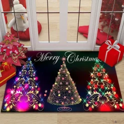 Christmas Decor Christmas Doormats Floor Mats, Anti-Slip Christmas Welcome Floor Mats Christmas Tree Front Doormat For Indoor Outdoor Home Garden