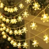 Christmas Decor Lights Snowflake Fairy String Lights Battery / USB Powered 10/20/40 LED Christmas New Year Party Holiday Home Garden Balcony Tree Decoration