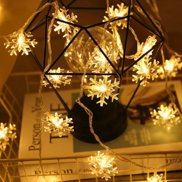 Christmas Decor Lights Snowflake Fairy String Lights Battery / USB Powered 10/20/40 LED Christmas New Year Party Holiday Home Garden Balcony Tree Decoration