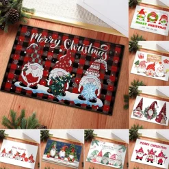 Christmas Door Mat, Christmas Welcome Rug For Front Door Decoration, Bathroom Carpet Foot Pad Rug Entryway Decor