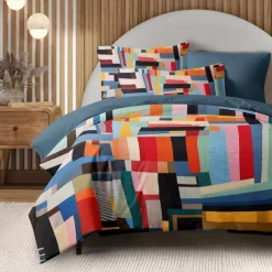 Christmas Duvet Cover Set with Festive Stripe Pattern Cozy Christmas Comforter Set Full Holiday Bedding Includes Duvet Cover and Pillowcases Perfect for Adding Seasonal Cheer to Your Bedroom