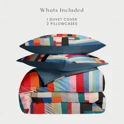 Christmas Duvet Cover Set with Festive Stripe Pattern Cozy Christmas Comforter Set Full Holiday Bedding Includes Duvet Cover and Pillowcases Perfect for Adding Seasonal Cheer to Your Bedroom