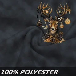 Christmas Men's Elk Hoodie Hoodies Sweatshirt Fashion Cowboy Long Sleeve Hooded Blue Purple Pocket 3D Print Fall Winter Designer