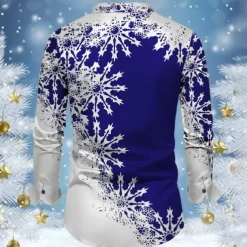 Christmas Men's Snowflake Satin Shirt Dress Shirt Button Up Shirt Long Sleeve Casual Vacation Party Evening Wear Dailywear Summer Spring Fall Collared Shirts 3D Print Yellow Red Blue Purple Green
