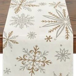 Christmas Snowman Merry Table Runner, Seasonal Winter Holiday Kitchen Dining Table Decoration for Indoor Outdoor Home Party Decor Decoration