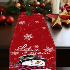 Christmas Table Runner Festive Holiday Table Decor Adds Seasonal Charm to Your Dining or Coffee Table Perfect for Christmas Gatherings and Winter Celebrations