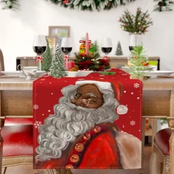 Christmas Table Runner Festive Holiday Table Decor Adds Seasonal Charm to Your Dining or Coffee Table Perfect for Christmas Gatherings and Winter Celebrations