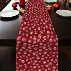 Christmas Table Runner Festive Holiday Table Decor Adds Seasonal Charm to Your Dining or Coffee Table Perfect for Christmas Gatherings and Winter Celebrations