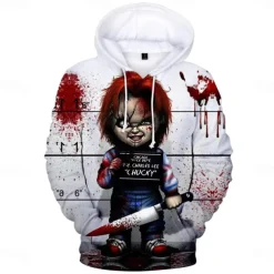 Chucky Hoodie Cartoon Manga Anime 3D Front Pocket Graphic For Couple's Men's Women's Adults' Back To School 3D Print Casual Daily