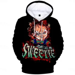 Chucky Hoodie Cartoon Manga Anime 3D Front Pocket Graphic For Couple's Men's Women's Adults' Back To School 3D Print Casual Daily