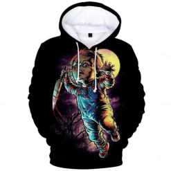 Chucky Hoodie Cartoon Manga Anime 3D Front Pocket Graphic For Couple's Men's Women's Adults' Back To School 3D Print Casual Daily