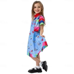 Chucky Scary Doll Outfits 2 PCS Halloween Group Family Costumes Boys Girls' Movie Cosplay Costume Halloween Carnival Children's Day