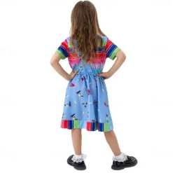 Chucky Scary Doll Outfits 2 PCS Halloween Group Family Costumes Boys Girls' Movie Cosplay Costume Halloween Carnival Children's Day