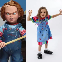 Chucky Scary Doll Outfits 2 PCS Halloween Group Family Costumes Boys Girls' Movie Cosplay Costume Halloween Carnival Children's Day