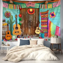 Cinco de Mayo Mexican Hanging Tapestry Wall Art Large Tapestry Mural Decor Photograph Backdrop Blanket Curtain Home Bedroom Living Room Decoration