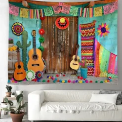 Cinco de Mayo Mexican Hanging Tapestry Wall Art Large Tapestry Mural Decor Photograph Backdrop Blanket Curtain Home Bedroom Living Room Decoration