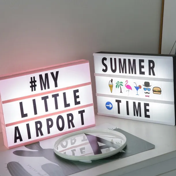 Cinema Light Box with 119 Letters Symbols A4 Size Cinematic Light Up Sign Personalized DIY LED Letter Lamp for Chirstmas Photo Shoots Birthday Party Home Decor