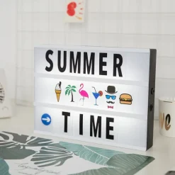 Cinema Light Box with 119 Letters Symbols A4 Size Cinematic Light Up Sign Personalized DIY LED Letter Lamp for Chirstmas Photo Shoots Birthday Party Home Decor