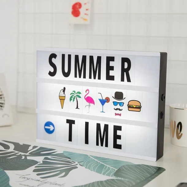 Cinema Light Box with 119 Letters Symbols A4 Size Cinematic Light Up Sign Personalized DIY LED Letter Lamp for Chirstmas Photo Shoots Birthday Party Home Decor