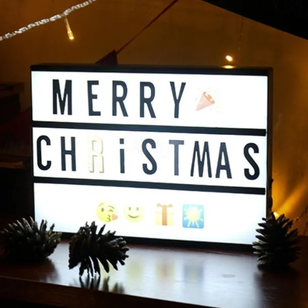 Cinema Light Box with 119 Letters Symbols A4 Size Cinematic Light Up Sign Personalized DIY LED Letter Lamp for Chirstmas Photo Shoots Birthday Party Home Decor
