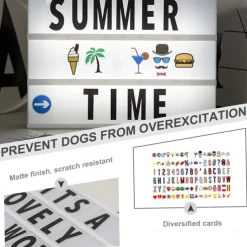 Cinema Light Box with 119 Letters Symbols A4 Size Cinematic Light Up Sign Personalized DIY LED Letter Lamp for Chirstmas Photo Shoots Birthday Party Home Decor