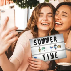 Cinema Light Box with 119 Letters Symbols A4 Size Cinematic Light Up Sign Personalized DIY LED Letter Lamp for Chirstmas Photo Shoots Birthday Party Home Decor