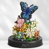 City Creativity Flower Bouquet Bee Butterfly Model Mini Building Blocks Bricks Children'S Toys Gift Valentine's Day