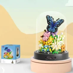 City Creativity Flower Bouquet Bee Butterfly Model Mini Building Blocks Bricks Children'S Toys Gift Valentine's Day