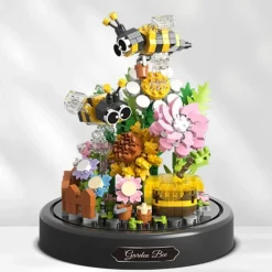 City Creativity Flower Bouquet Bee Butterfly Model Mini Building Blocks Bricks Children'S Toys Gift Valentine's Day