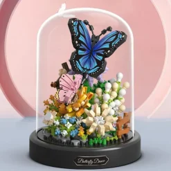 City Creativity Flower Bouquet Bee Butterfly Model Mini Building Blocks Bricks Children'S Toys Gift Valentine's Day