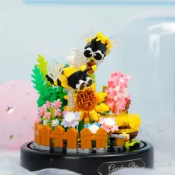 City Creativity Flower Bouquet Bee Butterfly Model Mini Building Blocks Bricks Children'S Toys Gift Valentine's Day