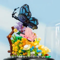 City Creativity Flower Bouquet Bee Butterfly Model Mini Building Blocks Bricks Children'S Toys Gift Valentine's Day