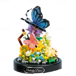 City Creativity Flower Bouquet Bee Butterfly Model Mini Building Blocks Bricks Children'S Toys Gift Valentine's Day