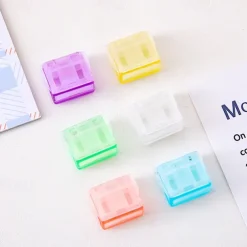 Clam Clip 6Pcs Binder Clips Small Transparent Multifunctional Push Clip For Fixing Paper Desk Office Home School, Back to School Gift