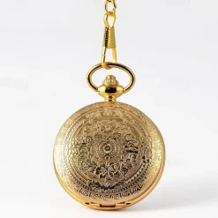 Classic Pattern Vintage Pocket Watch Retro Quartz Pocket Watch With Chain for Men Analog Digital Quartz Vintage Alloy Dial for Graduation Xmas Fathers Day
