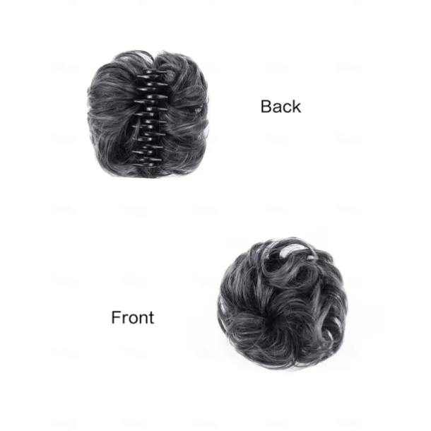 Claw Clip Hair Piece Synthetic Hair Buns Wavy Curly Chignon Hair Bun Extensions Tousled Updo Hair Buns Claw Ponytail Hairpieces Hair Scrunchie with Clip for Women