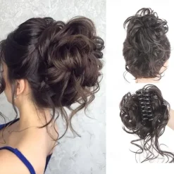 Claw Messy Bun Hair Pieces Clip Wavy Curly Hair Chignon Clip in Hairpieces Tousled Updo Donut Hair Bun Synthetic Fake Hair Ponytail for Women Girls