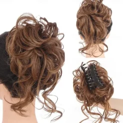Claw Messy Bun Hair Pieces Clip Wavy Curly Hair Chignon Clip in Hairpieces Tousled Updo Donut Hair Bun Synthetic Fake Hair Ponytail for Women Girls