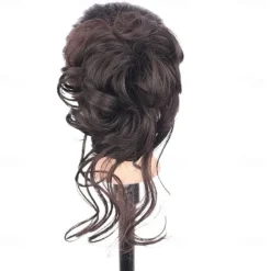 Claw Messy Bun Hair Pieces Clip Wavy Curly Hair Chignon Clip in Hairpieces Tousled Updo Donut Hair Bun Synthetic Fake Hair Ponytail for Women Girls