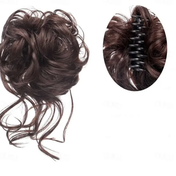 Claw Messy Bun Hair Pieces Clip Wavy Curly Hair Chignon Clip in Hairpieces Tousled Updo Donut Hair Bun Synthetic Fake Hair Ponytail for Women Girls