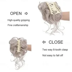 Claw Messy Bun Hair Pieces Clip Wavy Curly Hair Chignon Clip in Hairpieces Tousled Updo Donut Hair Bun Synthetic Fake Hair Ponytail for Women Girls