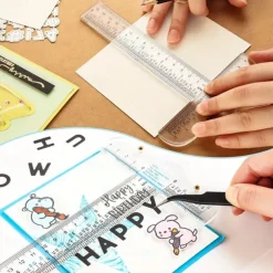 Clear Acrylic T-Square Ruler Crafting and Precision Drawing 6 inch Clear Measuerments Ruler Handtool