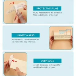 Clear Acrylic T-Square Ruler Crafting and Precision Drawing 6 inch Clear Measuerments Ruler Handtool