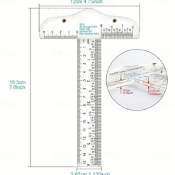 Clear Acrylic T-Square Ruler Crafting and Precision Drawing 6 inch Clear Measuerments Ruler Handtool