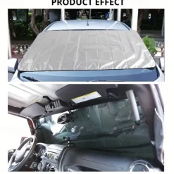 Cling Magnetic Winter Car Snow Cover Foldable Car Windshield Cover Sunshade Cover Easy to Enstall